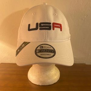 2020 Ryder Cup USA Golf Hat Adjustable New Era 9FORTY Whistling Straits White